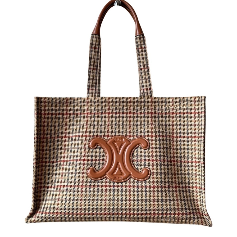 Celine Triomphe Cabas Thais Tote Bag Large tweed winter 2023